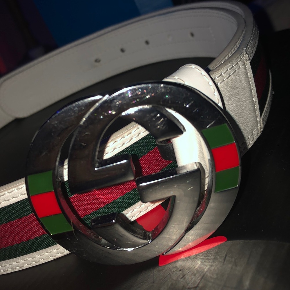 Red, Green and White Gucci Belt